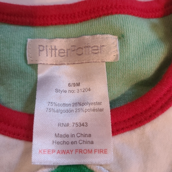 Pitter Patter Baby Elf 6 to 9 Month Christmas One Piece Outfit - Picture 3 of 4